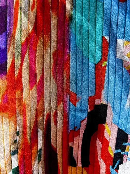 ETRO 100% Silk Multicolor Abstract Striped Wrap Blouse with Scarf/Tie Sz 8 LNWOT - Picture 7 of 10